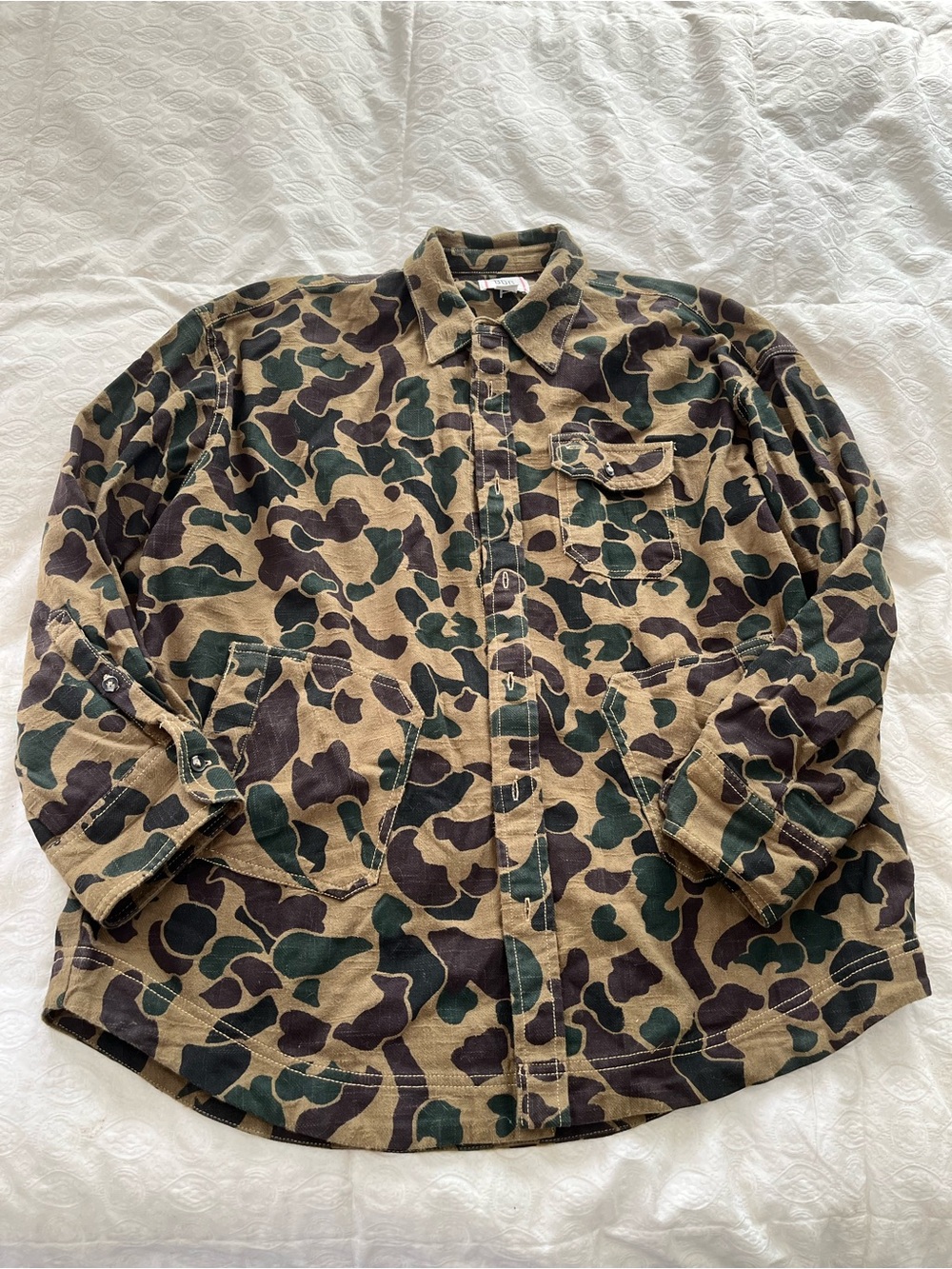 Women’s Camo lightweight Utility Jacket - Green/Brown (shirt jacket) size small